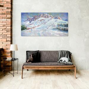 Obraz na skle Obraz na skle Zimní malba sněhu hor
