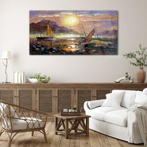 Obraz na skle Obraz na skle Malování čluny