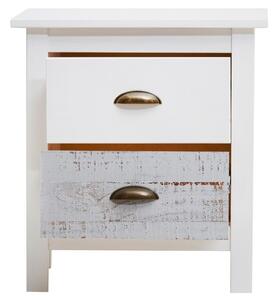 Bílo šedý borovicový noční stolek Marckeric Romantica 46 x 35 cm - malý