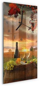 Skleněné hodiny vertikální Víno Příroda zsppc-30x60-00058409