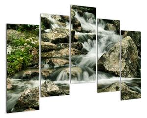Horský vodopád - obraz (125x90cm)