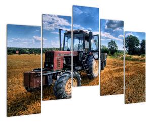 Obraz traktoru v poli (125x90cm)