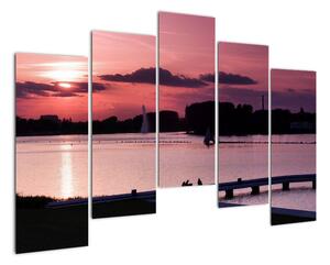 Západ slunce na vodě, obraz (125x90cm)