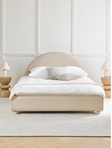 Čalouněná bouclé postel s úložným prostorem Ebba