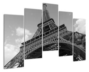 Černobílý obraz Eiffelovy věže (125x90cm)