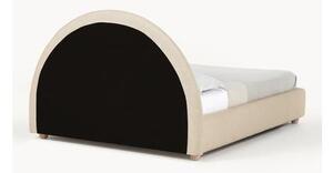 Čalouněná bouclé postel s úložným prostorem Ebba