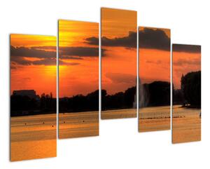 Západ slunce na vodě - obraz na stěnu (125x90cm)