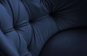 Tmavě modrá sametová jídelní židle MICADONI NISSI