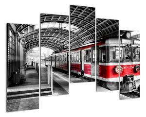 Vlakové nádraží - moderní obraz (125x90cm)