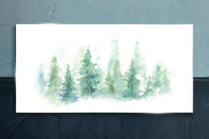 Obraz na skle Obraz na skle Lesy akvarel stromu