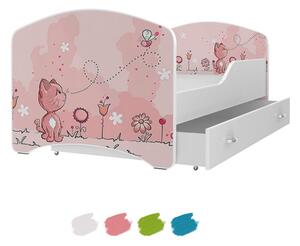 Dětská postel IGOR s motivem KOČIČKA včetně úložného prostoru