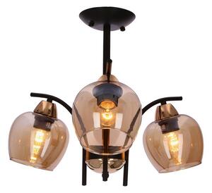 Lustr na tyči MERRA 3xE27/40W/230V černá/béžová