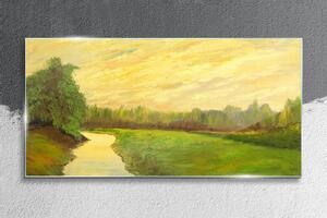 Obraz na skle Obraz na skle Malování řeky přírody