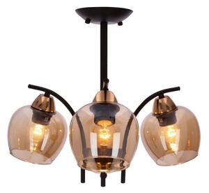 Lustr na tyči MERRA 3xE27/40W/230V černá/béžová