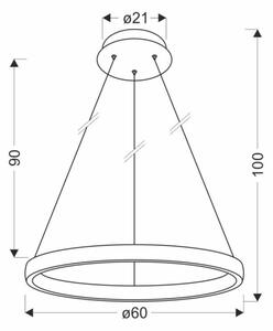 LED Lustr na lanku HASHIM LED/34W/230V pr. 60 cm měděná