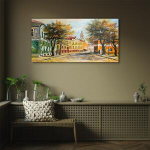 Obraz na skle Obraz na skle Malování města podzim