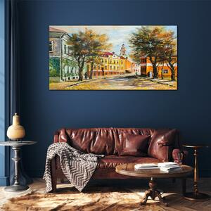 Obraz na skle Obraz na skle Malování města podzim