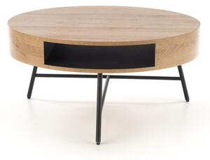 Konferenční stolek CAMILA, 80x41x80, dub zlatý/černá