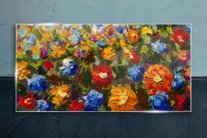 Obraz na skle Obraz na skle Malování květin