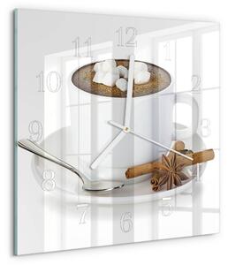 Skleněné hodiny Čokoláda zskb-30x30-00059408