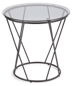 Konferenční stolek MANILA, 50x50x50, kouřové sklo/černá