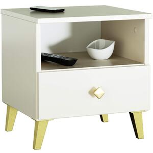 Ak furniture Noční stolek MOBI K-01 kašmír/zlatý