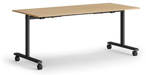 Mobilní stůl MATCH, 180x80 cm, černá podnož, buk