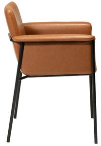 ​​​​​Dan-Form Koňakově hnědá koženková jídelní židle DanForm Vale s područkami