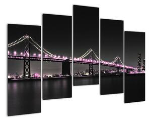 Noční osvětlený most - obraz (125x90cm)