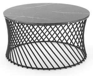 Konferenční stolek MINERWA, 80x42x80, šedý mramor/černá