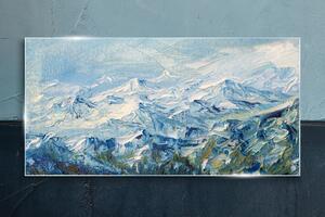 Obraz na skle Obraz na skle Zimní malování hory