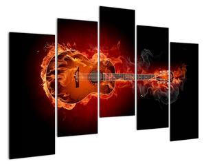 Obraz hořící kytara (125x90cm)
