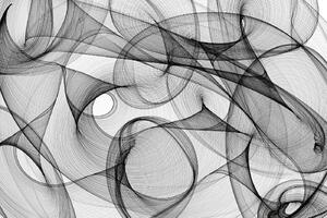 DIMEX | Vliesová fototapeta Abstraktní černobílý vzor MS-5-2513 | 375 x 250 cm | bílá, černá