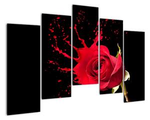 Abstraktní obraz růže - obraz (125x90cm)