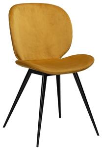 Dan-Form Okrově žlutá sametová jídelní židle DanForm Cloud