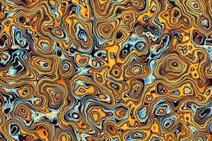 DIMEX | Vliesová fototapeta Barevný vlnitý abstrakt MS-5-2525 | 375 x 250 cm | modrá, černá, oranžová