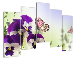 Abstraktní obraz motýlů (125x90cm)