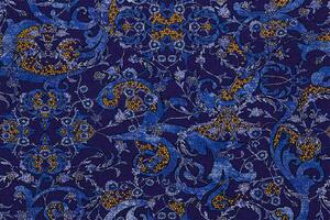 DIMEX | Vliesová fototapeta Barokní mozaikový vzor MS-5-2540 | 375 x 250 cm | modrá, zlatá