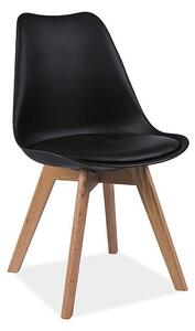 Jídelní židle KRIS, 49x83x43, černá/buk