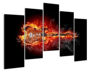 Hořící kytara - obraz (125x90cm)