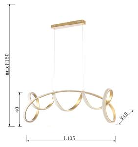 ONLI - LED Lustr na lanku KIRA LED/60W/230V 4000K zlatá