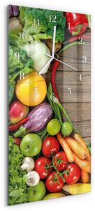 Skleněné hodiny vertikální Zelenina zsppb-30x60-00092197
