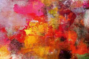 DIMEX | Vliesová fototapeta Abstraktní barevná textura MS-5-2555 | 375 x 250 cm | červená, fialová, žlutá, oranžová, růžová