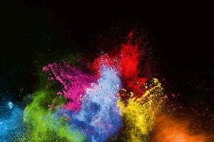 DIMEX | Vliesová fototapeta Abstraktní barevný prach MS-5-2550 | 375 x 250 cm | zelená, modrá, bílá, žlutá, růžová