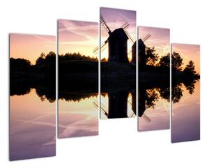 Fotka větrných mlýnů - obraz (125x90cm)