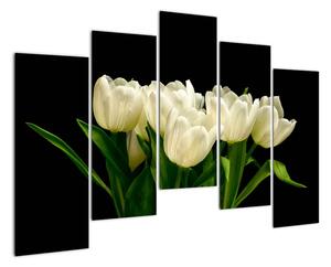 Bílé tulipány - obraz (125x90cm)