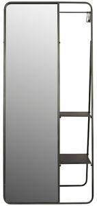 White Label Černé kovové stojací zrcadlo WLL Dex 180 cm