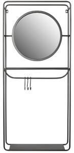 White Label Šedý kovový nástěnný modul se zrcadlem WLL Duco 110 cm