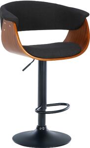 Barová židle Vestal ~ látka, dřevo ořech - Černá