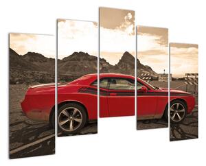 Červené auto - obraz (125x90cm)